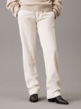 White Corduroy Straight Trousers  Women