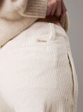 White Corduroy Straight Trousers  Women