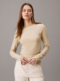 Yellow Sheer Knit Long Sleeve Top  Women