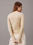 Yellow Sheer Knit Long Sleeve Top  Women