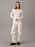 Beige Sheer Knit Long Sleeve Top  Women