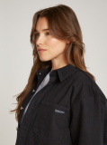 Μαύρο Denim Overshirt Σε Άνετη Dad Γραμμή  Γυναίκα
