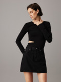 Black Slim Cut Out Jumper  Women