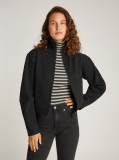 Black Textured Zip Hoodie  Women