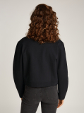 Black Textured Zip Hoodie  Women