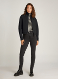 Black Textured Zip Hoodie  Women
