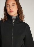 Black Textured Zip Hoodie  Women