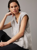 Grey Relaxed Wool Blend Vest  Women