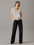 Grey Relaxed Wool Blend Vest  Women