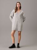 Grey Soft wool blend jumper dress with V-neckline  Women