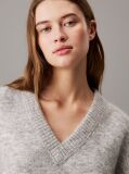 Grey Soft wool blend jumper dress with V-neckline  Women
