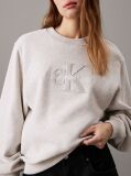 Grey Relaxed Chenille Monogram Sweatshirt  Women