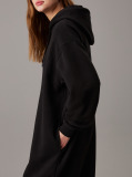 Black Monogram Hooded Sweatshirt Dress  Women