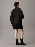 Black Long Padded Bomber Jacket  Women
