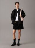 Black Long Padded Bomber Jacket  Women
