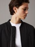 Black Long Padded Bomber Jacket  Women