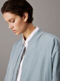Grey Long Padded Bomber Jacket  Women