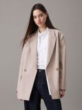 Μπεζ Blazer Με Διπλό Κούμπωμα Σε Άνετη γραμμή  Γυναίκα