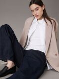 Μπεζ Blazer Με Διπλό Κούμπωμα Σε Άνετη γραμμή  Γυναίκα