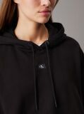 Black Boxy Cotton Terry Hoodie  Women