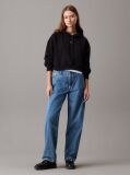 Black Boxy Cotton Terry Hoodie  Women