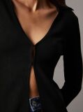 Black Slim Stretch Knit Cardigan  Women