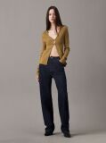 Green Slim Stretch Knit Cardigan  Women