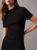 Black Slim Textured Rib Mini Dress  Women