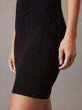 Black Slim Textured Rib Mini Dress  Women