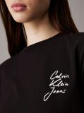 Μαύρο T-shirt Με Λογότυπο Σε Στενή Γραμμή  Γυναίκα