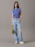 Blue Relaxed Cotton Linen Knit Top  Women