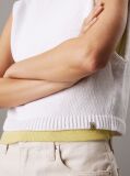 White Relaxed Cotton Linen Knit Top  Women