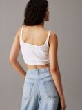 White Ribbed Cotton Bralette Top  Women