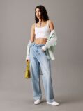 White Ribbed Cotton Bralette Top  Women