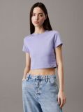 Μοβ Cropped Βαμβακερό T-shirt  Γυναίκα