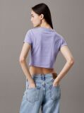 Μοβ Cropped Βαμβακερό T-shirt  Γυναίκα