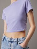 Μοβ Cropped Βαμβακερό T-shirt  Γυναίκα