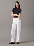 Black Slim Ribbed Cotton T-shirt  Women