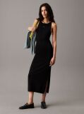 Black Slim Knit Racerback Maxi Dress  Women