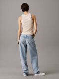 Beige Slim Ribbed Monogram Tank Top  Women