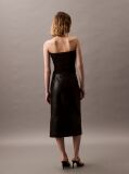 Black Ribbed Cotton Strapless Top  Women