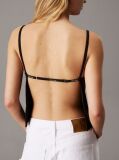 Black Logo Tape Open Back Top  Women