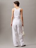 White Soft Cotton Linen Trousers  Women