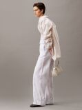 White Soft Cotton Linen Trousers  Women