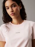 Pink Slim Cropped Badge T-shirt  Women