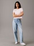 Pink Slim Cropped Badge T-shirt  Women