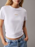 White Slim Cropped Badge T-shirt  Women