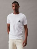 Λευκό Slim T-Shirt Με Μονόγραμμα Στη Τσέπη  Άνδρας