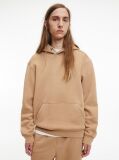 Brown Relaxed Logo Tape Hoodie  Men