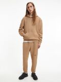 Brown Relaxed Logo Tape Hoodie  Men